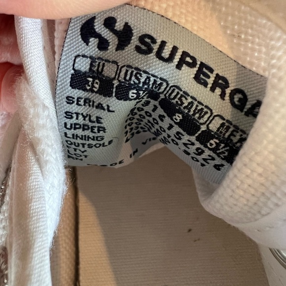 Superga White Canvas Sneakers, women’s size 8, EUC, casual, lightweight, classic - Picture 3 of 8